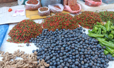 Plody na trhu v Luang Prabang
