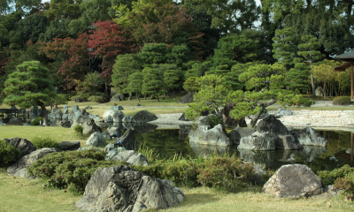Tradiční japonská zahrada u tokijského hradu Nidžó