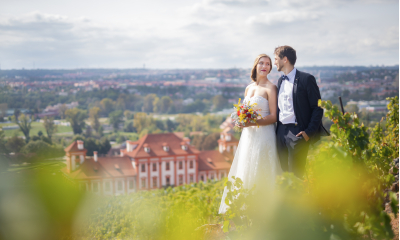 Výhled z vinice. Foto Botanická zahrada Praha